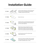 Google Pixel 7 Pro Screen Protector | Dual Easy Film - Six-step illustrated guide for installing a screen protector.