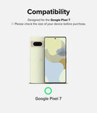 Google Pixel 7 Screen Protector | Dual Easy Film - Google Pixel 7 Screen Protector - Compatibility graphic showing a light green Google Pixel 7 phone from front and back.