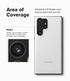 Galaxy S22 Ultra | Camera Styling - Diagram showing camera lens covers on a white phone, highlighting case compatibility.