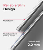 Galaxy S22 Ultra Case | Fusion Card - Side view of a slim clear phone case with a 2.2mm cardholder slot.