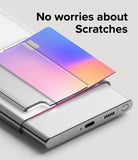 Galaxy S22 Ultra Case | Fusion Card - A gradient credit card sliding into a clear protective phone case slot.