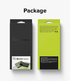 Galaxy S22 Plus Case | Folio Signature Standard - Front and back views of the black and lime green product packaging.