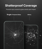Galaxy S22 Plus Screen Protector | Invisible Defender Glass [2P] - Galaxy S22 Plus Screen Protector - Comparison showing Ringke glass staying intact versus shattered glass on others.
