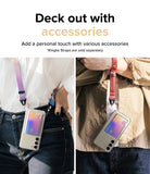 Galaxy S23 Plus Case | Fusion Card - Two people wearing phones with card holder cases on colorful neck straps.