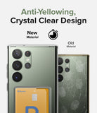 Galaxy S23 Ultra Case | Fusion Card - Comparison showing a clear, scratch-free new case versus a yellowed, scratched old case.