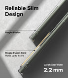 Galaxy S23 Ultra Case | Fusion Card - Comparison of slim Ringke Fusion case and cardholder version with 2.2mm width.