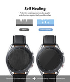 Galaxy Watch 3 45mm | Easy Flex - Comparison showing a scratched watch screen versus a clear screen with self-healing film.