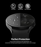 Galaxy Watch 5 / 4 Screen Protector | Glass - R4 - Smartwatch screen showing water-repellent coating versus smudges.