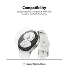 Galaxy Watch 5 / 4 40mm Screen Protector | Glass - R4 - A transparent glass screen protector hovering over a white Galaxy Watch 4.