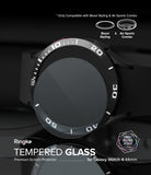 Galaxy Watch 5/4 44mm Screen Protector for Bezel Styling | Glass - R5 - Galaxy Watch 5/4 44mm Screen Protector - Black smartwatch with numbered bezel styling and tempered glass screen.