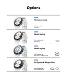 Galaxy Watch 5/4 44mm Screen Protector for Bezel Styling | Glass - R5 - Comparison chart of screen protector compatibility.