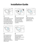 Galaxy Watch 5/4 44mm Screen Protector for Bezel Styling | Glass - R5 - Five-step illustrated guide for installing a watch screen protector.