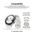 Galaxy Watch 5/4 44mm Screen Protector for Bezel Styling | Glass - R5 - Galaxy Watch 5/4 44mm Screen Protector - Smartwatch with glass screen protector, bezel styling, and white sport band.