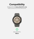 Galaxy Watch 5 Pro 45mm Screen Protector | Glass - R7 - Galaxy Watch 5 Pro 45mm Screen Protector - Compatibility graphic for Galaxy Watch 5 Pro 45mm with a grey smartwatch.