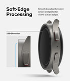 Galaxy Watch 5 Pro 45mm Screen Protector | Glass - R7 - Galaxy Watch 5 Pro 45mm Screen Protector - Side view of smartwatch showing 2.5D curved glass edge and smooth transition.