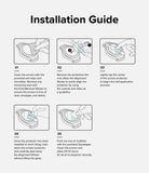 Galaxy Watch 5 Pro 45mm Screen Protector | Glass - R7 - Galaxy Watch 5 Pro 45mm Screen Protector - Five-step illustrated guide showing how to clean, align, and apply the glass.
