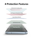 Galaxy Z Flip 4 Combo | Case + Screen Protector - Galaxy Z Flip 4 Combo - Exploded view of screen protector layers showing hard coating, oleophobic, impact, and self-healing.