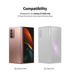 Galaxy Z Fold 2 Screen Protector | Invisible Defender - Galaxy Z Fold 2 Screen Protector - Compatibility chart showing a bronze Galaxy Z Fold 2 versus a greyed-out Galaxy Fold.