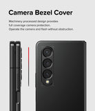 Galaxy Z Fold 4 | Camera Styling - Black camera bezel cover installed on a Galaxy Z Fold 4, showing full lens protection.