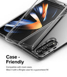 Galaxy Z Fold 4 | Camera Styling - A clear phone case and black camera lens protector frame on a Galaxy Z Fold 4.