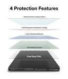 Galaxy Z Fold 4 Screen Protector | Dual Easy Film - Galaxy Z Fold 4 Screen Protector - Exploded view showing four layers of protection film above a smartphone screen.