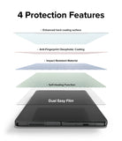 Galaxy Z Fold 4 Combo | Case + Screen Protector - Galaxy Z Fold 4 Combo - Exploded view showing four protective layers of a screen film above a folded smartphone.