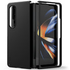GIFT SET | Galaxy Z Fold 4 - Matte black protective case for Samsung Galaxy Z Fold 4 shown from a side-hinge angle.