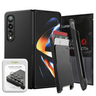 GIFT SET | Galaxy Z Fold 4 - Black phone case, card holder, camera protector, and screen film for Galaxy Z Fold 4.
