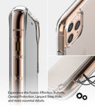 iPhone 11 Pro Case | Fusion Matte - Clear case showing side buttons, triple camera cutout, and a lanyard hole attachment.