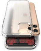 iPhone 11 Pro Case | Fusion Matte - A clear, matte-finish protective case hovering above a gold iPhone 11 Pro.