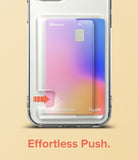 iPhone 12 Pro Max Case | Fusion Card - Clear phone case holding a gradient card with an arrow showing a push-out motion.