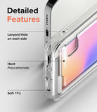 iPhone 12 Pro Max Case | Fusion Card - Clear phone case showing lanyard holes, polycarbonate back, and TPU frame.