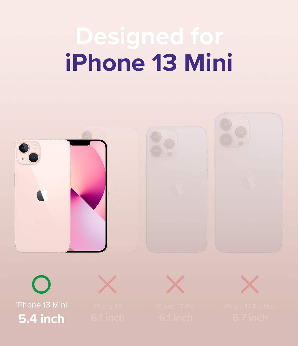 iPhone 13 Mini Case | Fusion Magnetic - Comparison chart showing iPhone 13 Mini is the only compatible model.