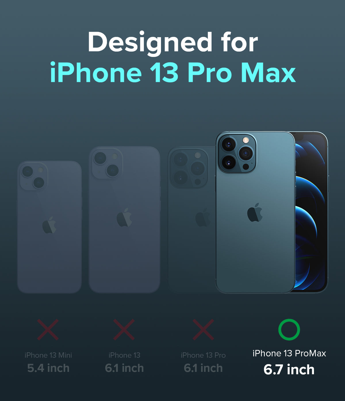 iPhone 13 Pro Max Case | Fusion Matte - Comparison chart showing iPhone 13 Pro Max is the only compatible model.