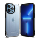 iPhone 13 Pro Case | UX - Matte Clear - Matte clear protective case with black frame shown from front and back.