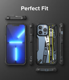 iPhone 13 Pro Case | Fusion-X Design - Ticket Band - iPhone 13 Pro case with ticket-themed back and black bumper.
