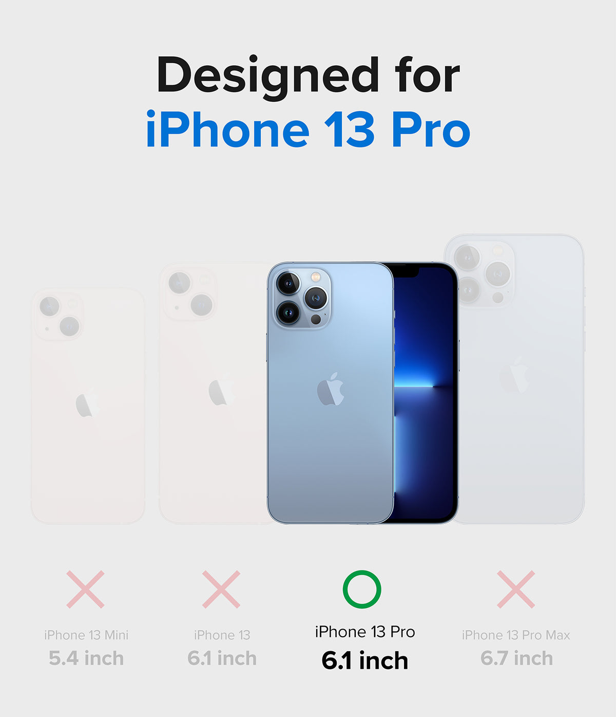 iPhone 13 Pro Case | Fusion Card - Compatibility chart showing iPhone 13 Pro highlighted with a green checkmark.