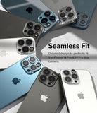 iPhone 14 Pro Max / 14 Pro | Camera Protector Glass [3 Pack] - iPhone 14 Pro Max / 14 Pro | Camera Protector Glass - Multiple iPhones with camera lens protectors arranged in a circle.