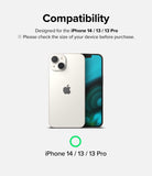 iPhone 14 / 13 Pro / 13 Screen Protector | Full Cover Glass - Compatibility chart showing a white iPhone 14/13/13 Pro.