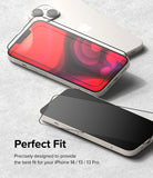iPhone 14 / 13 Pro / 13 Screen Protector | Full Cover Glass - iPhone 14 / 13 Pro / 13 Screen Protector - Two iPhones with glass screen protectors hovering above their displays.