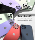 iPhone 14 Plus / 14 | Camera Protector Glass [3 Pack] - Multiple colorful iPhones arranged with clear camera protectors.
