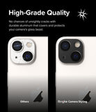 iPhone 14 Plus / 14 | Camera Styling - Comparison of a cracked iPhone camera lens versus one protected by a Ringke aluminum cover.