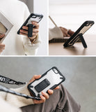 iPhone SE 2022 5G / SE 2020 / 8 / 7 Case | Fusion-X Stand - Protective phone case with integrated kickstand in three views.