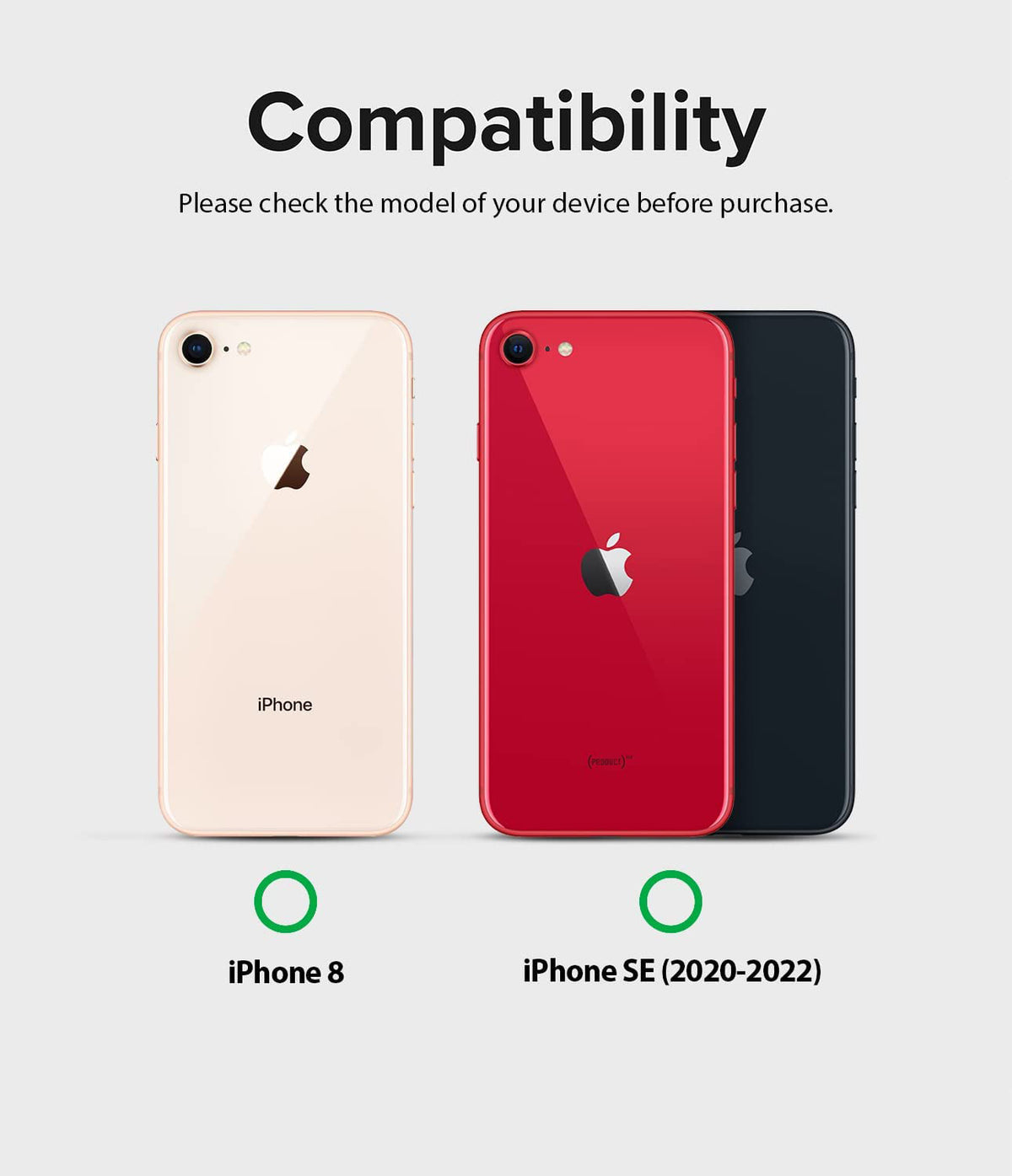 iPhone SE 2022 5G / SE 2020 / 8 Case | Fusion Magnetic - Compatibility chart showing iPhone 8 and SE models with green checkmarks.