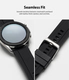 Watch Lug 22mm | Rubber One Band - Black ribbed rubber watch band with stainless steel end links and buckle.