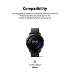OnePlus Watch 46mm | Bezel Styling 46-02 - OnePlus Watch 46mm - Black smartwatch with a colorful digital watch face and a checkmark icon indicating device compatibility.