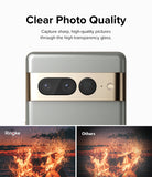 Google Pixel 7 Pro | Camera Protector Glass [3 Pack] - Google Pixel 7 Pro Camera Protector Glass - Comparison showing clear photo quality versus a blurry competitor image.