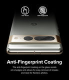 Google Pixel 7 Pro | Camera Protector Glass [3 Pack] - Google Pixel 7 Pro | Camera Protector Glass - Close-up of phone camera with anti-fingerprint icons and text overlay.