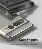 Google Pixel 7 Pro | Camera Protector Glass [3 Pack] - Google Pixel 7 Pro Camera Protector Glass - Glass protector applied to a phone camera bar inside a clear protective case.