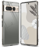 Google Pixel 7 Pro Case | Fusion - Clear protective case showing the phone's back camera bar and front display with leaf art.